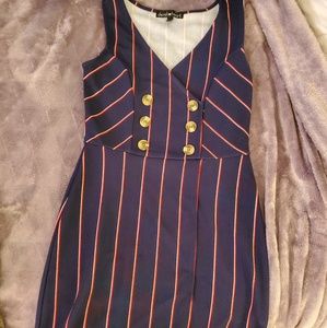 Blue pinstripe dress